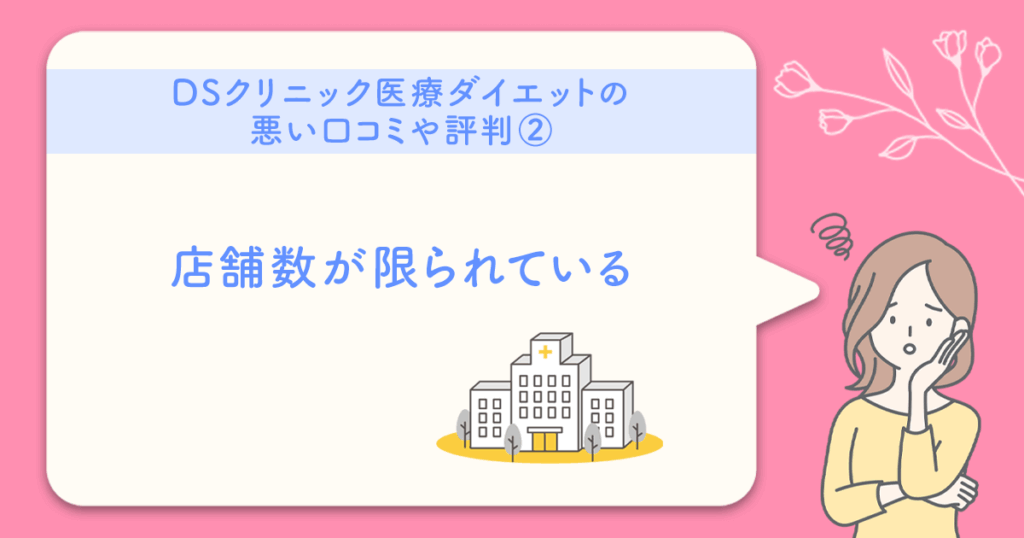 DSクリニックの口コミ:店舗数が限られている