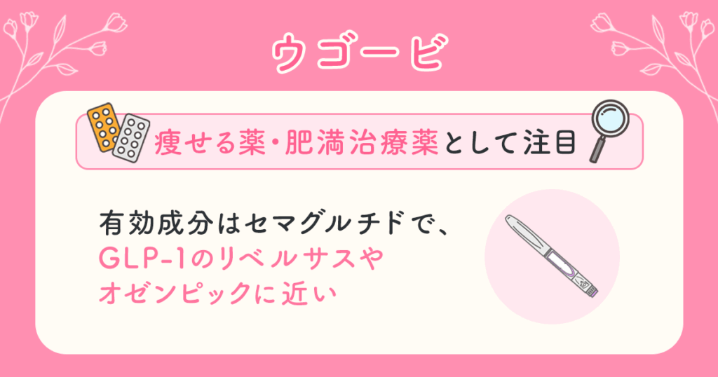 ウゴービ(wegovy)は痩せる薬・肥満治療薬として注目