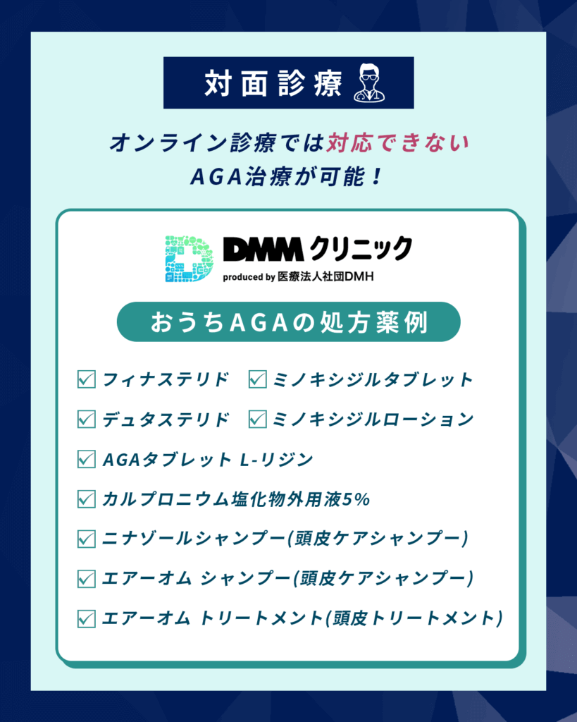 対面診療はクーポンコードよりも豊富なAGA治療のプランで比較